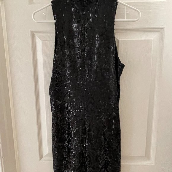 Alice & Olivia Black Sequined Sleeveless Mini Dress Size XS - Picture 5 of 5